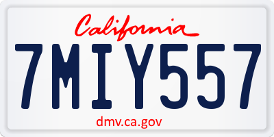 CA license plate 7MIY557