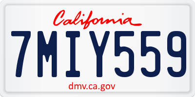 CA license plate 7MIY559