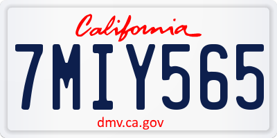 CA license plate 7MIY565