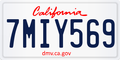 CA license plate 7MIY569