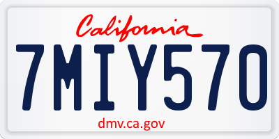 CA license plate 7MIY570