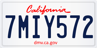 CA license plate 7MIY572