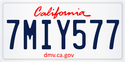 CA license plate 7MIY577