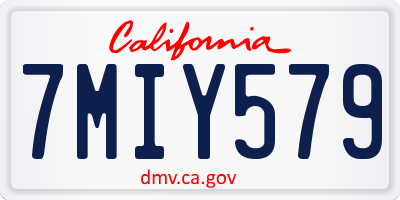 CA license plate 7MIY579