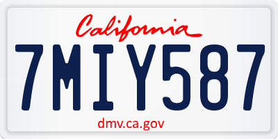 CA license plate 7MIY587