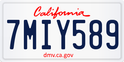 CA license plate 7MIY589