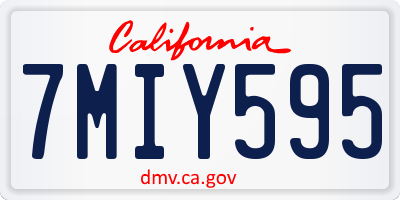 CA license plate 7MIY595