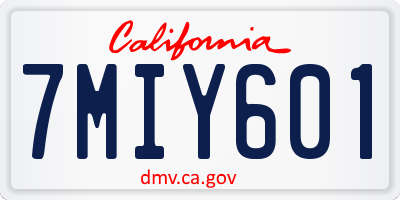 CA license plate 7MIY601