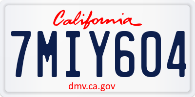 CA license plate 7MIY604