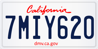 CA license plate 7MIY620