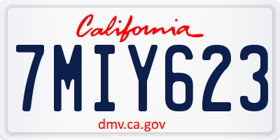 CA license plate 7MIY623