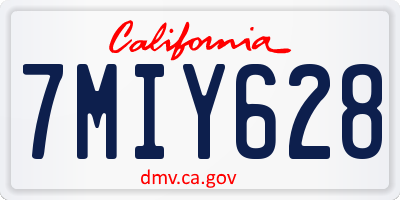 CA license plate 7MIY628