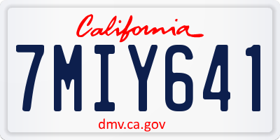 CA license plate 7MIY641