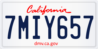 CA license plate 7MIY657
