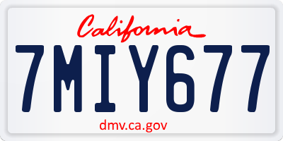 CA license plate 7MIY677