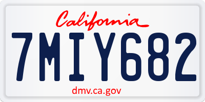 CA license plate 7MIY682