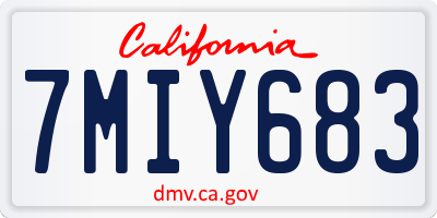 CA license plate 7MIY683
