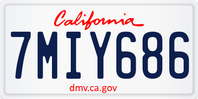 CA license plate 7MIY686