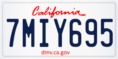 CA license plate 7MIY695