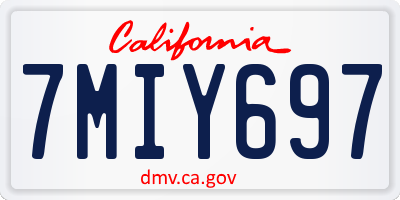 CA license plate 7MIY697