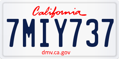 CA license plate 7MIY737