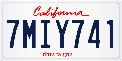 CA license plate 7MIY741