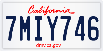 CA license plate 7MIY746