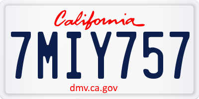 CA license plate 7MIY757