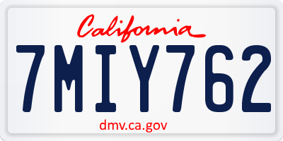 CA license plate 7MIY762