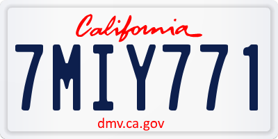 CA license plate 7MIY771