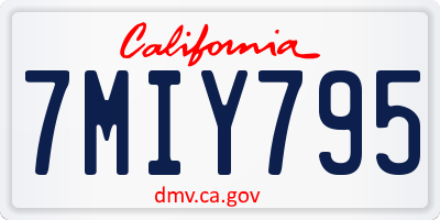 CA license plate 7MIY795
