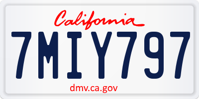 CA license plate 7MIY797