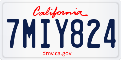 CA license plate 7MIY824