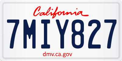 CA license plate 7MIY827