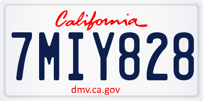 CA license plate 7MIY828