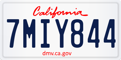 CA license plate 7MIY844