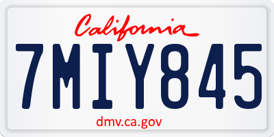 CA license plate 7MIY845