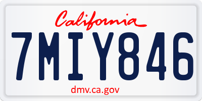 CA license plate 7MIY846