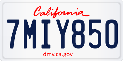 CA license plate 7MIY850