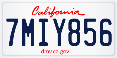 CA license plate 7MIY856