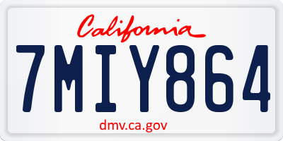 CA license plate 7MIY864