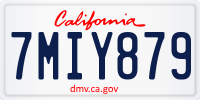 CA license plate 7MIY879