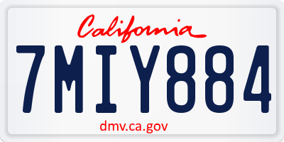 CA license plate 7MIY884
