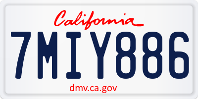 CA license plate 7MIY886