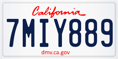 CA license plate 7MIY889