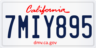 CA license plate 7MIY895