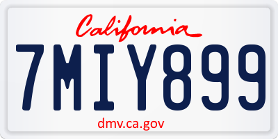 CA license plate 7MIY899