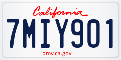 CA license plate 7MIY901