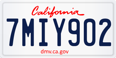 CA license plate 7MIY902
