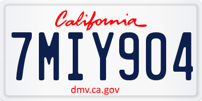 CA license plate 7MIY904